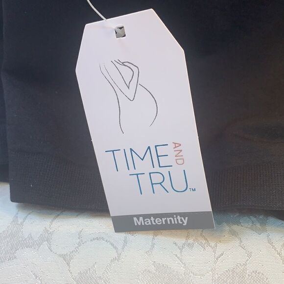 Time And Tru Maternity Medium 8-10 Black Comfort Leggings Rayon Nylon Spandex - Picture 3 of 6